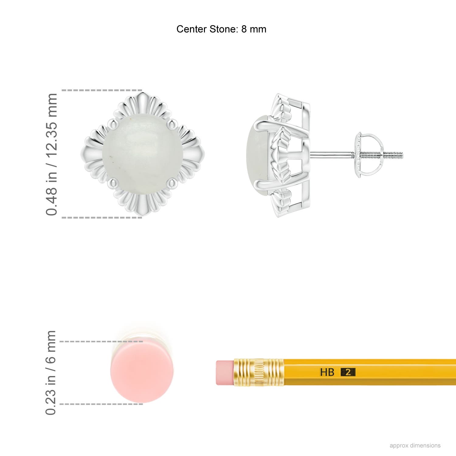 A - Moonstone / 3.8 CT / 14 KT White Gold