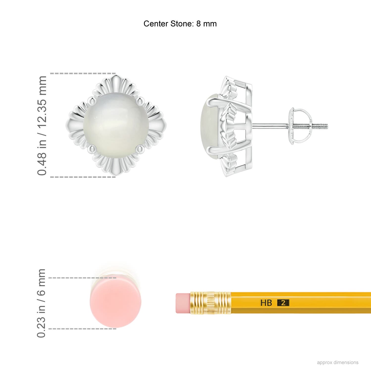 AAA - Moonstone / 3.8 CT / 14 KT White Gold