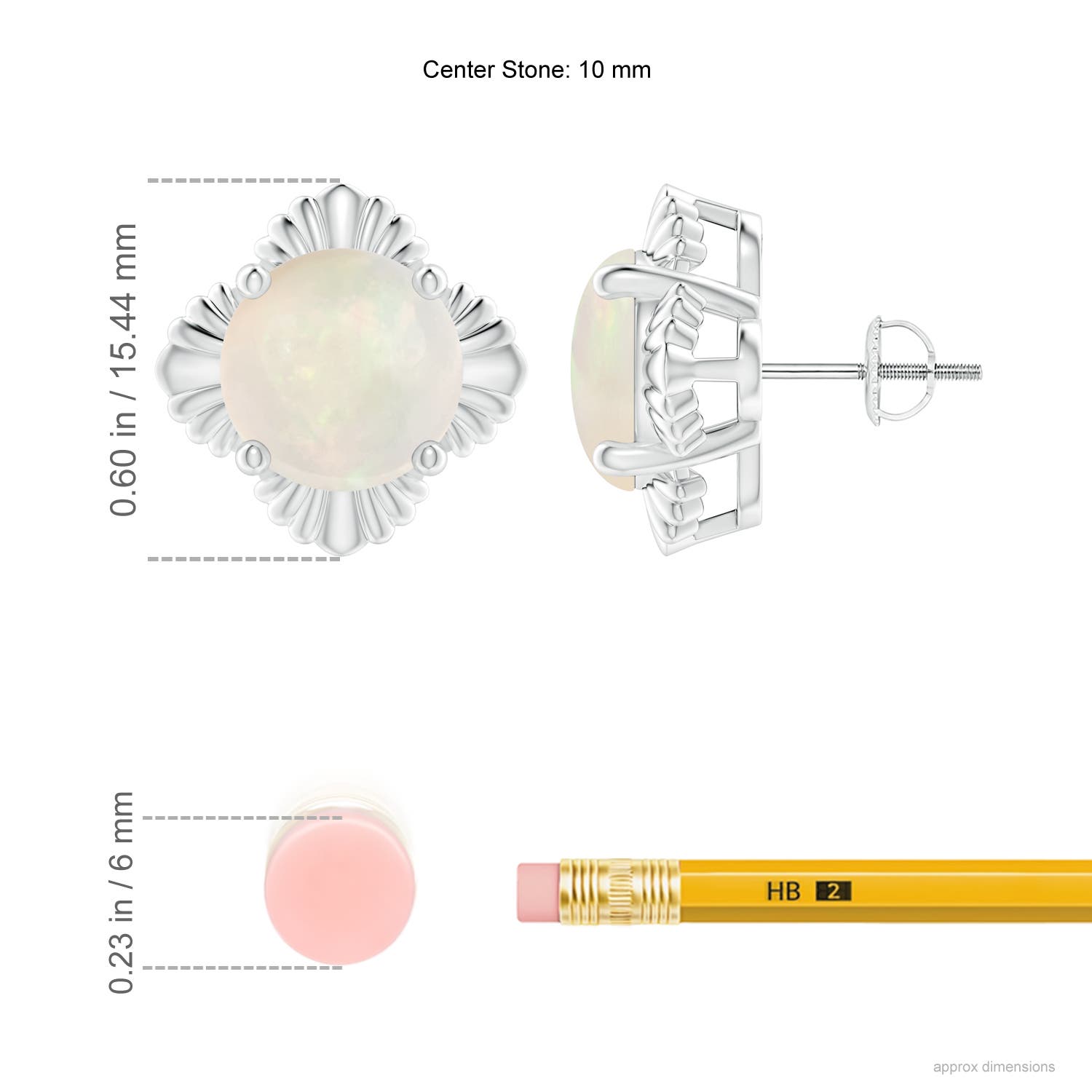 A - Opal / 3.8 CT / 14 KT White Gold