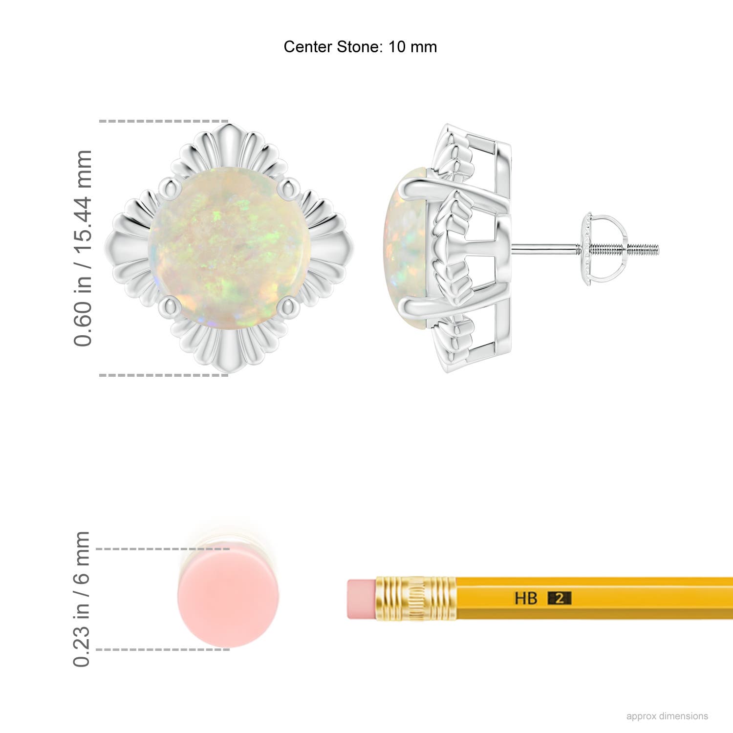 AAA - Opal / 3.8 CT / 14 KT White Gold