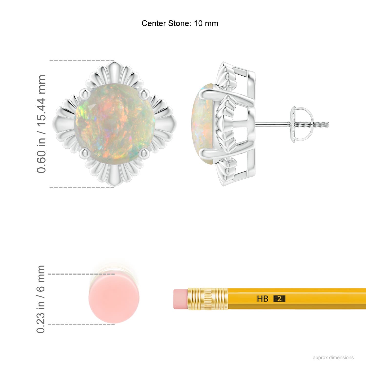 AAAA - Opal / 3.8 CT / 14 KT White Gold