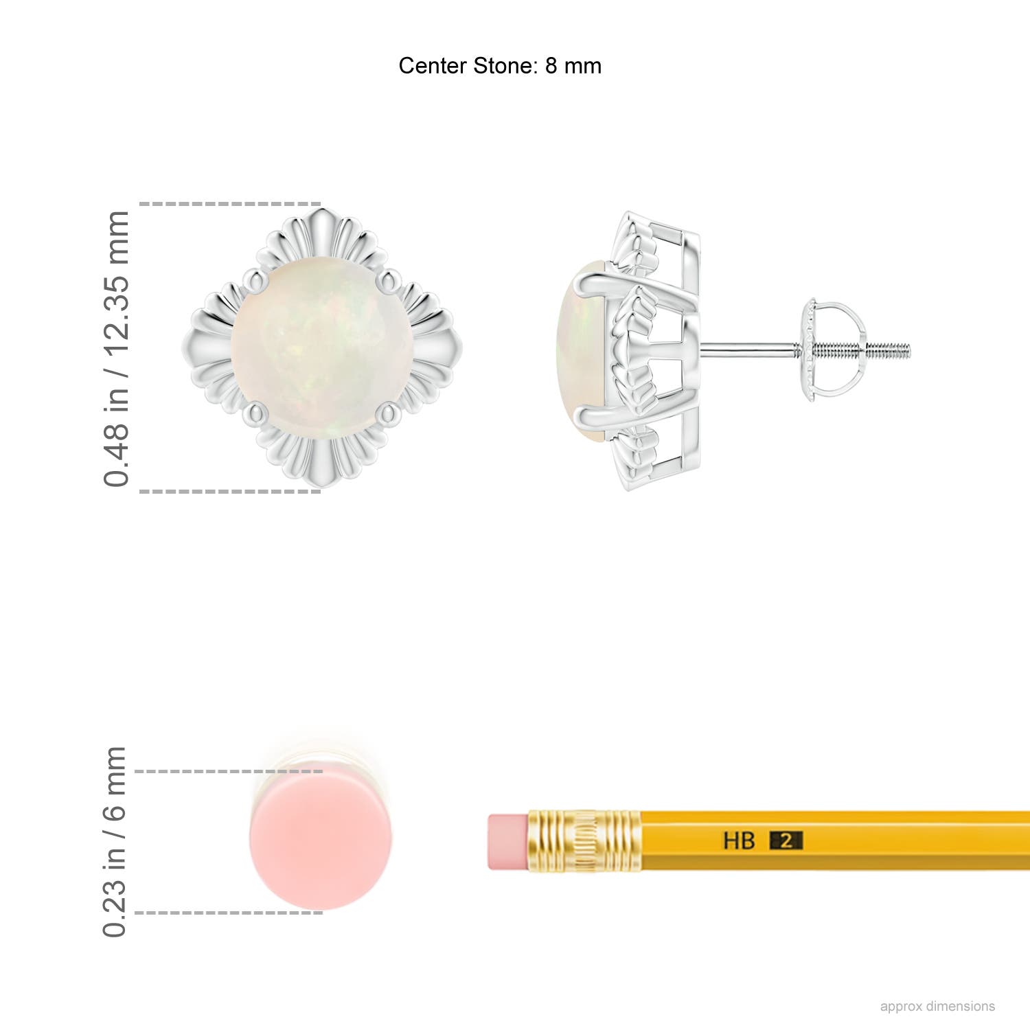 A - Opal / 2.3 CT / 14 KT White Gold