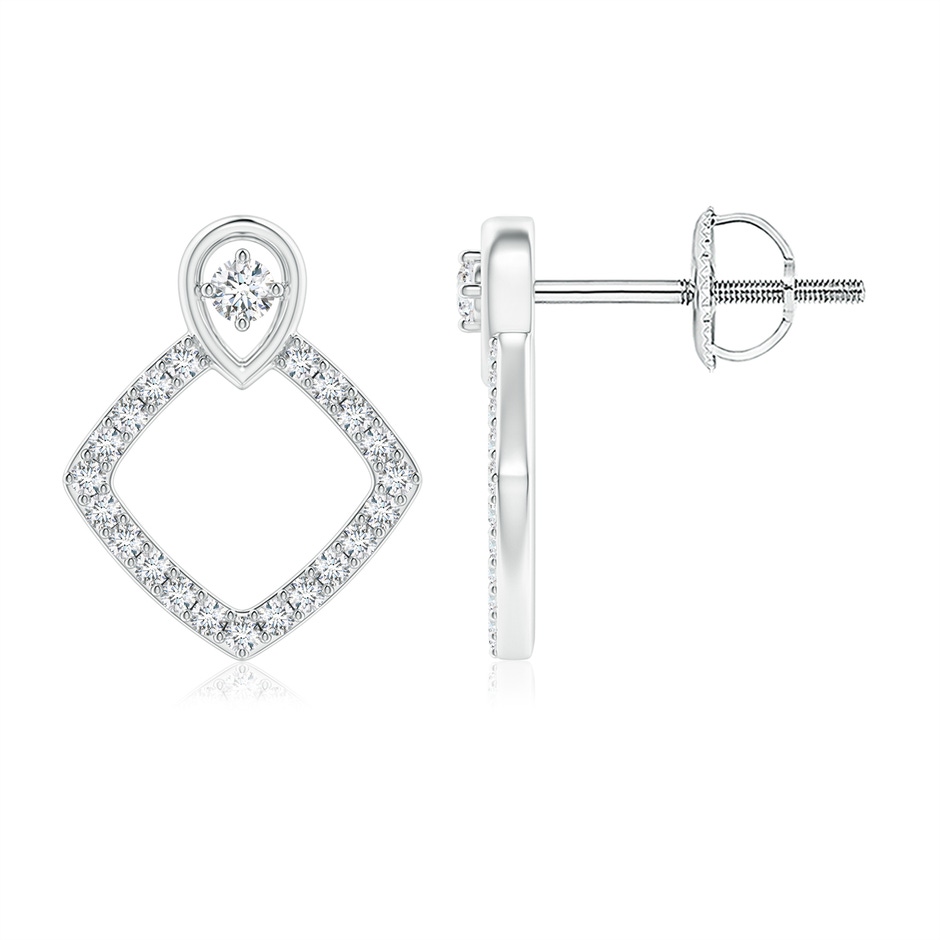 1.6mm GVS2 Rhombus Diamond Studs with Inverted Pear Motif in P950 Platinum 