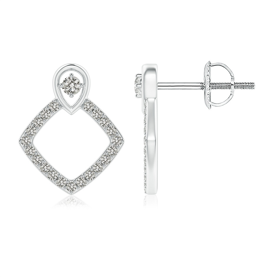 1.6mm KI3 Rhombus Diamond Studs with Inverted Pear Motif in White Gold 