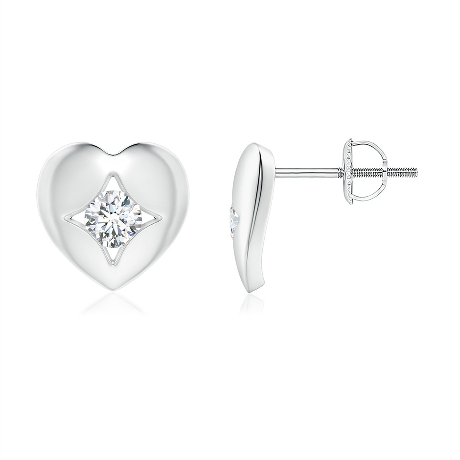 3.2mm GVS2 Channel-Set Diamond Solitaire Heart-Shaped Stud Earrings in P950 Platinum 