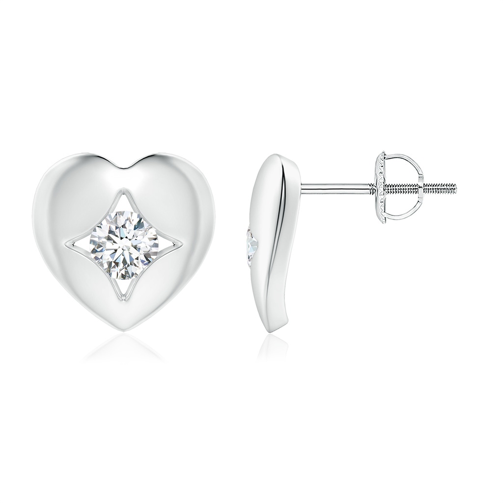 3.5mm GVS2 Channel-Set Diamond Solitaire Heart-Shaped Stud Earrings in P950 Platinum