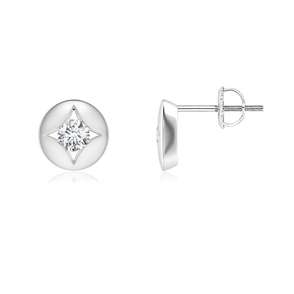 3.2mm GVS2 Channel-Set Diamond Solitaire Round Stud Earrings in White Gold 
