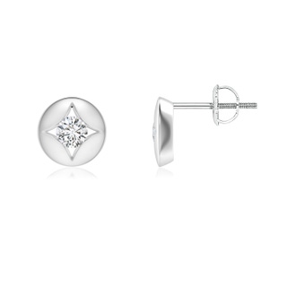 3.2mm HSI2 Channel-Set Diamond Solitaire Round Stud Earrings in White Gold