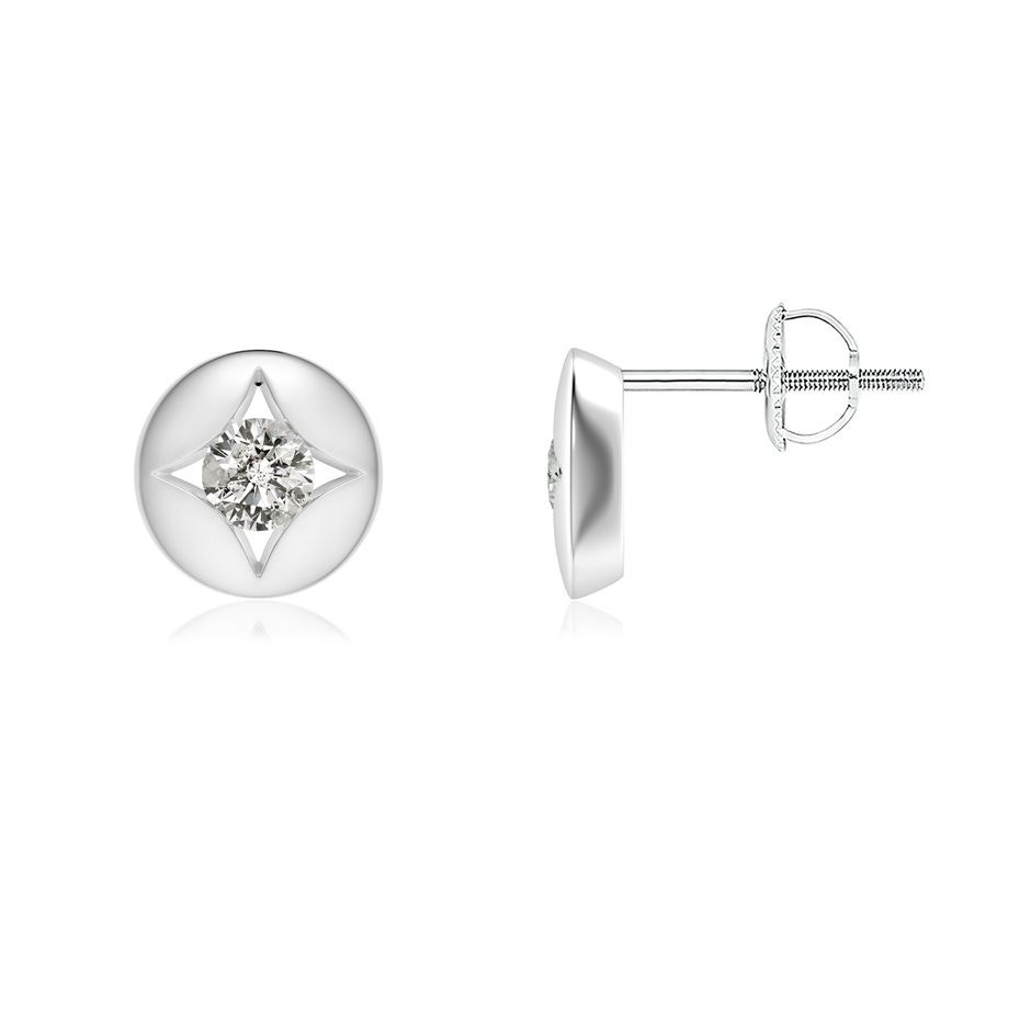 3.2mm KI3 Channel-Set Diamond Solitaire Round Stud Earrings in White Gold 