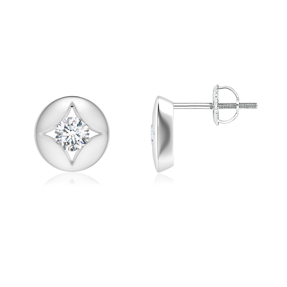 3.5mm GVS2 Channel-Set Diamond Solitaire Round Stud Earrings in White Gold 