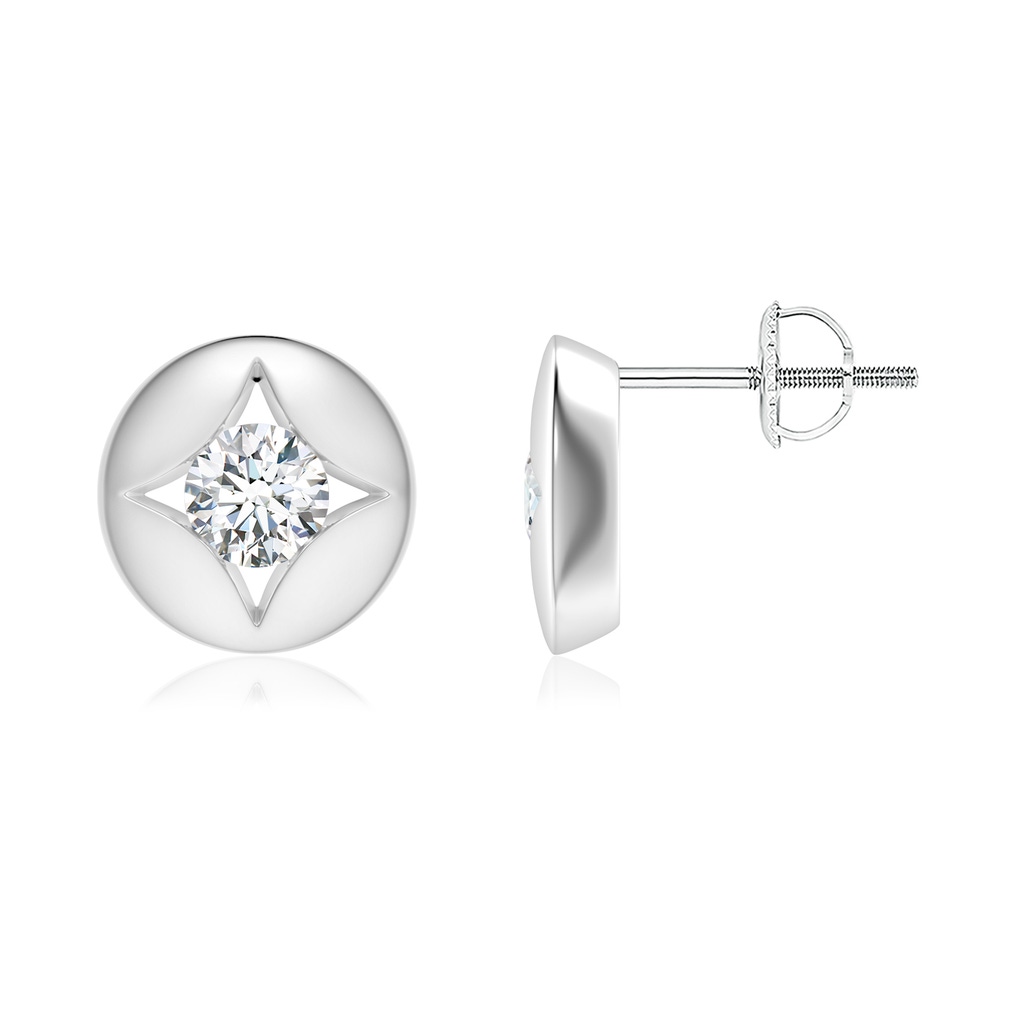 4.1mm GVS2 Channel-Set Diamond Solitaire Round Stud Earrings in White Gold