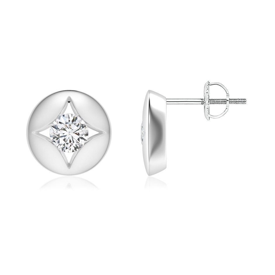 4.1mm HSI2 Channel-Set Diamond Solitaire Round Stud Earrings in White Gold 