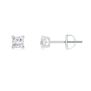 2.5mm GVS2 Princess-Cut Diamond Solitaire Stud Earrings in P950 Platinum