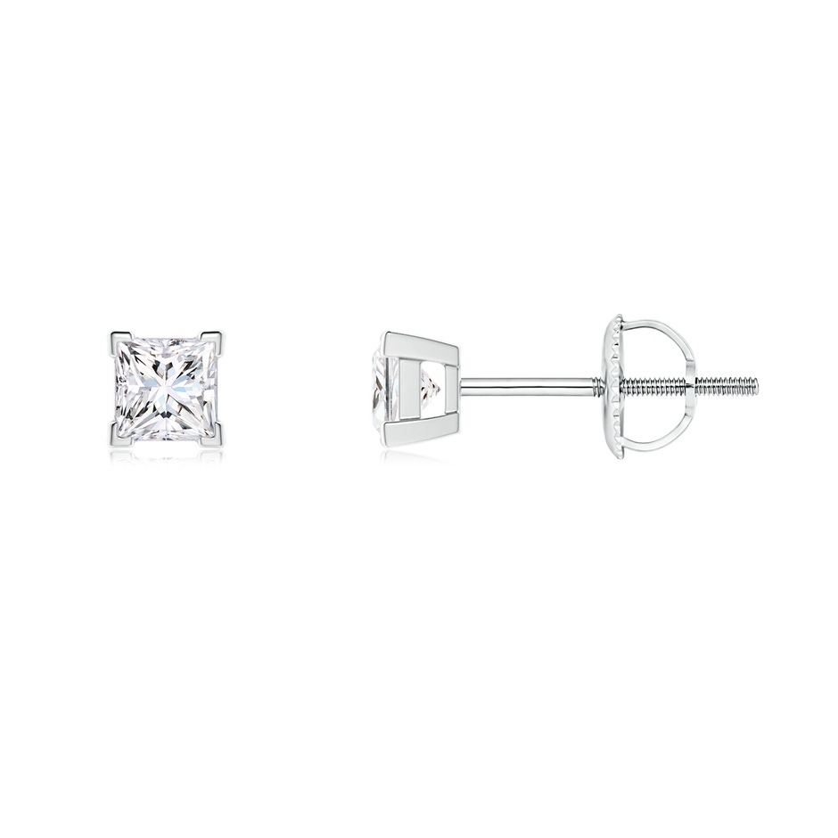 2.5mm GVS2 Princess-Cut Diamond Solitaire Stud Earrings in P950 Platinum 