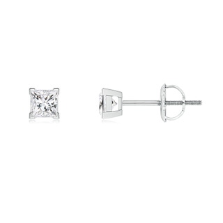 2.5mm HSI2 Princess-Cut Diamond Solitaire Stud Earrings in P950 Platinum