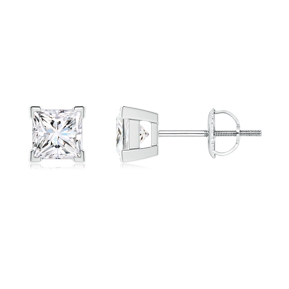 3.5mm GVS2 Princess-Cut Diamond Solitaire Stud Earrings in P950 Platinum 
