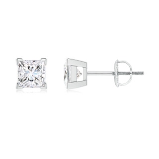 3.5mm GVS2 Princess-Cut Diamond Solitaire Stud Earrings in P950 Platinum