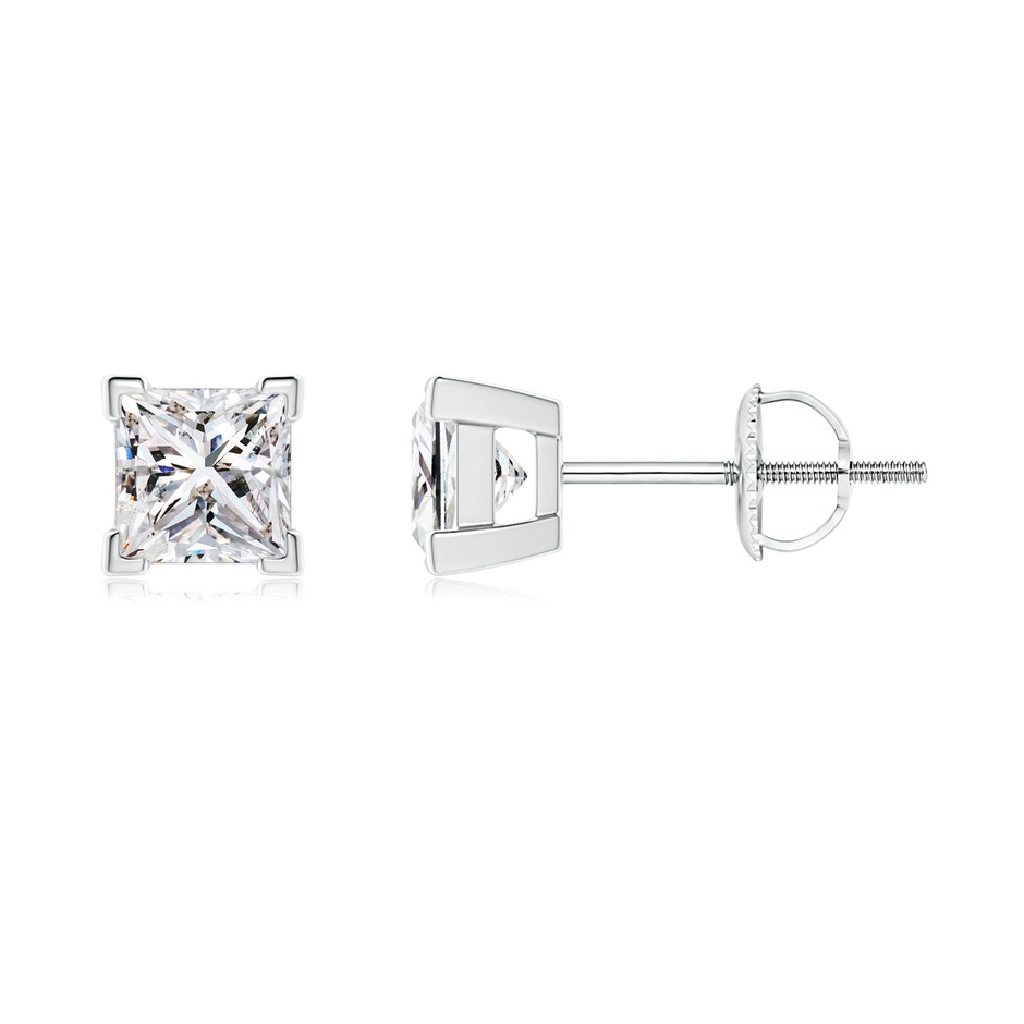 3.5mm IJI1I2 Princess-Cut Diamond Solitaire Stud Earrings in P950 Platinum 