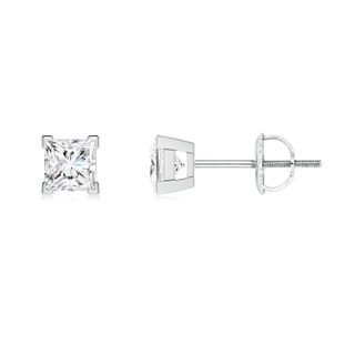 3mm GVS2 Princess-Cut Diamond Solitaire Stud Earrings in P950 Platinum