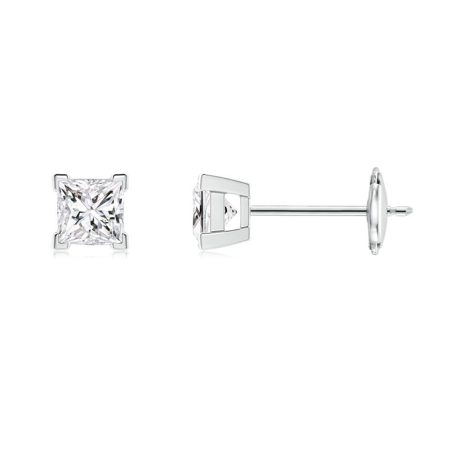 3mm HSI2 Princess-Cut Diamond Solitaire Stud Earrings in White Gold 