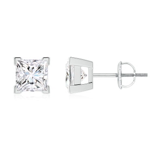 4.4mm GVS2 Princess-Cut Diamond Solitaire Stud Earrings in P950 Platinum