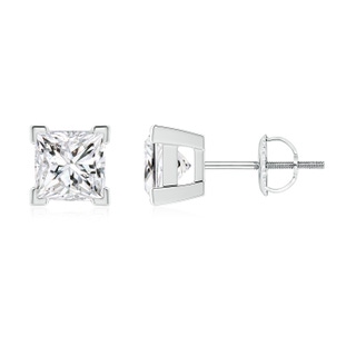4.4mm HSI2 Princess-Cut Diamond Solitaire Stud Earrings in P950 Platinum