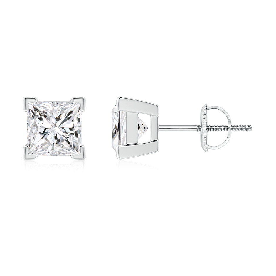 4.4mm HSI2 Princess-Cut Diamond Solitaire Stud Earrings in P950 Platinum 