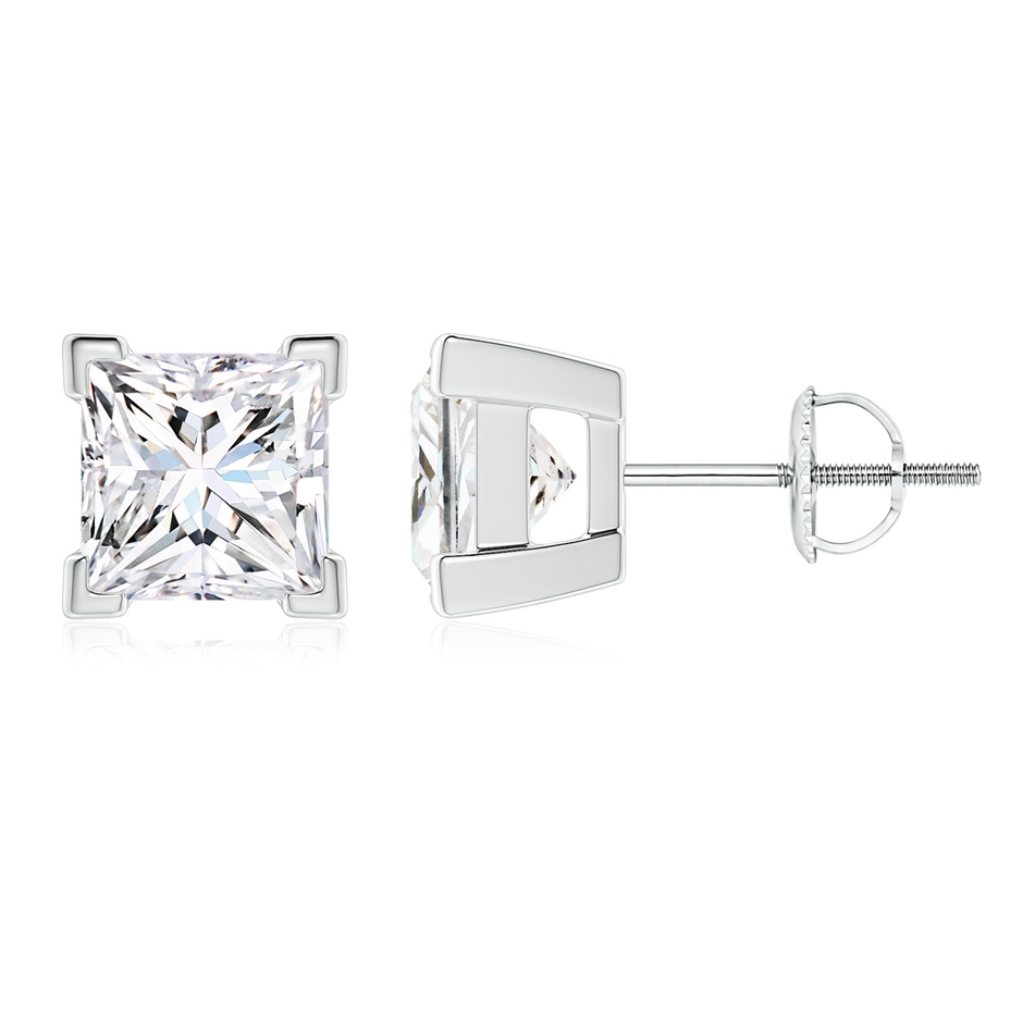 5.4mm GVS2 Princess-Cut Diamond Solitaire Stud Earrings in P950 Platinum 
