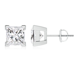 5.4mm HSI2 Princess-Cut Diamond Solitaire Stud Earrings in P950 Platinum