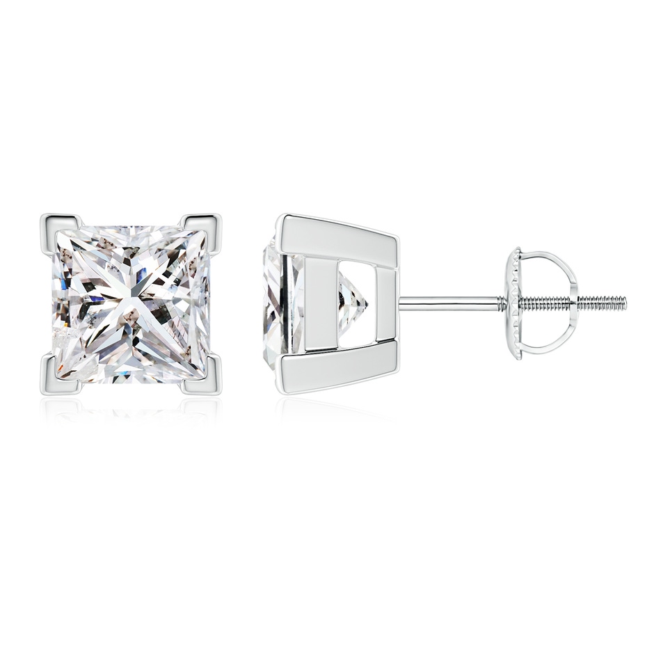 5.4mm IJI1I2 Princess-Cut Diamond Solitaire Stud Earrings in P950 Platinum 