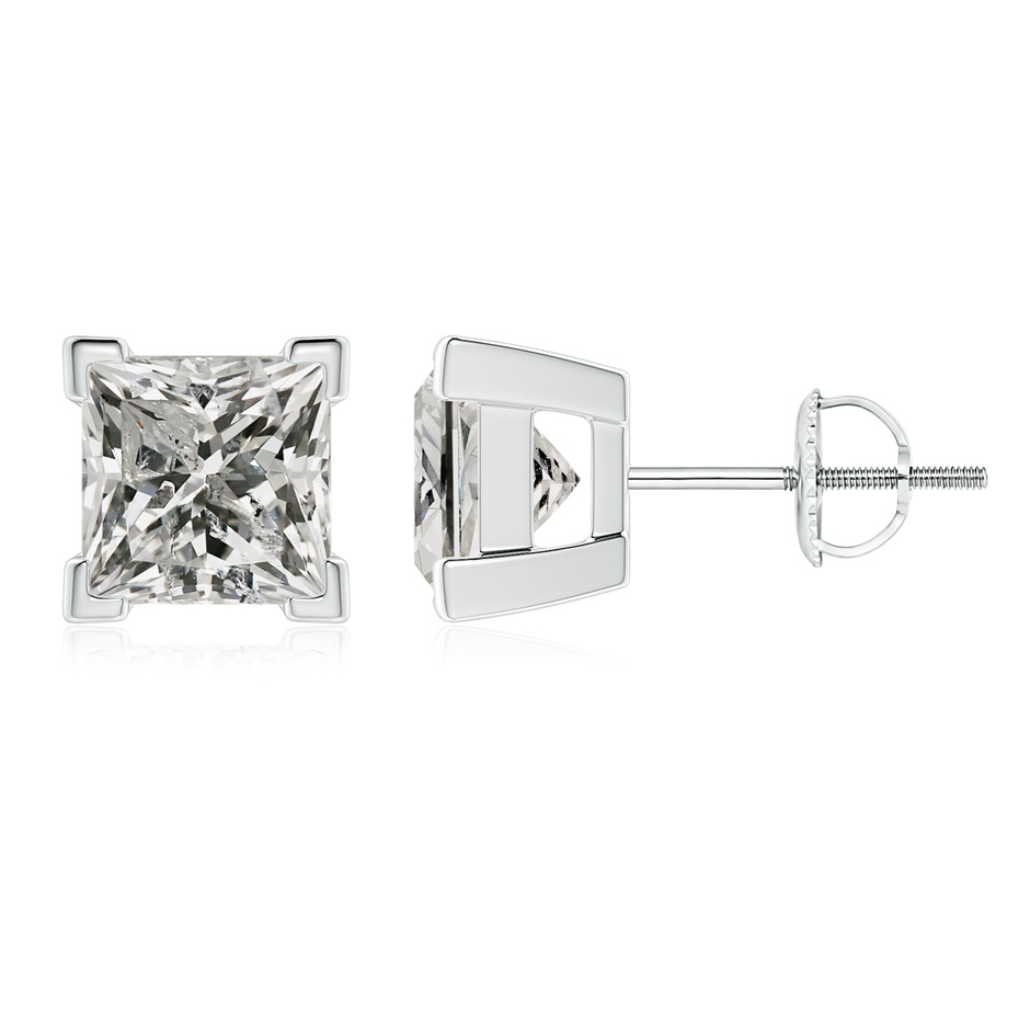 5.4mm KI3 Princess-Cut Diamond Solitaire Stud Earrings in P950 Platinum 