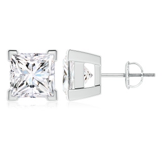 6.2mm GVS2 Princess-Cut Diamond Solitaire Stud Earrings in P950 Platinum