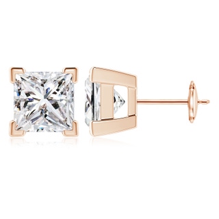 6.2mm IJI1I2 Princess-Cut Diamond Solitaire Stud Earrings in 10K Rose Gold