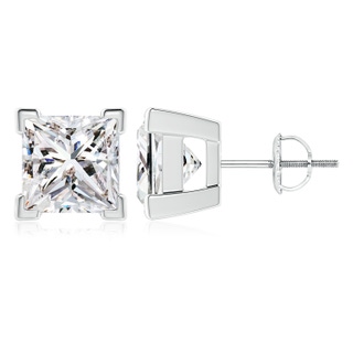 6.2mm IJI1I2 Princess-Cut Diamond Solitaire Stud Earrings in P950 Platinum