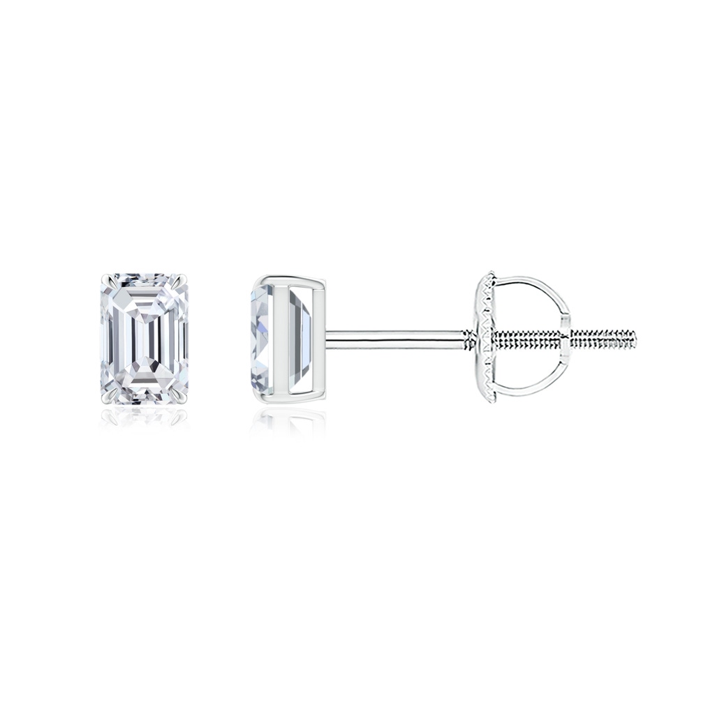 3x2mm HSI2 Emerald-Cut Diamond Solitaire Stud Earrings in P950 Platinum