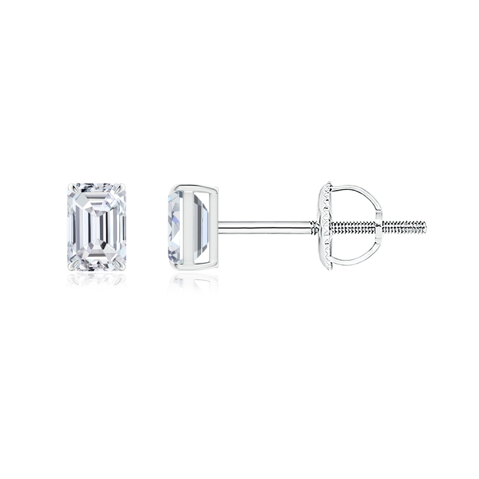 3x2mm HSI2 Emerald-Cut Diamond Solitaire Stud Earrings in P950 Platinum 