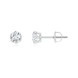 Bezel-Set Diamond Martini Stud Earrings | Angara