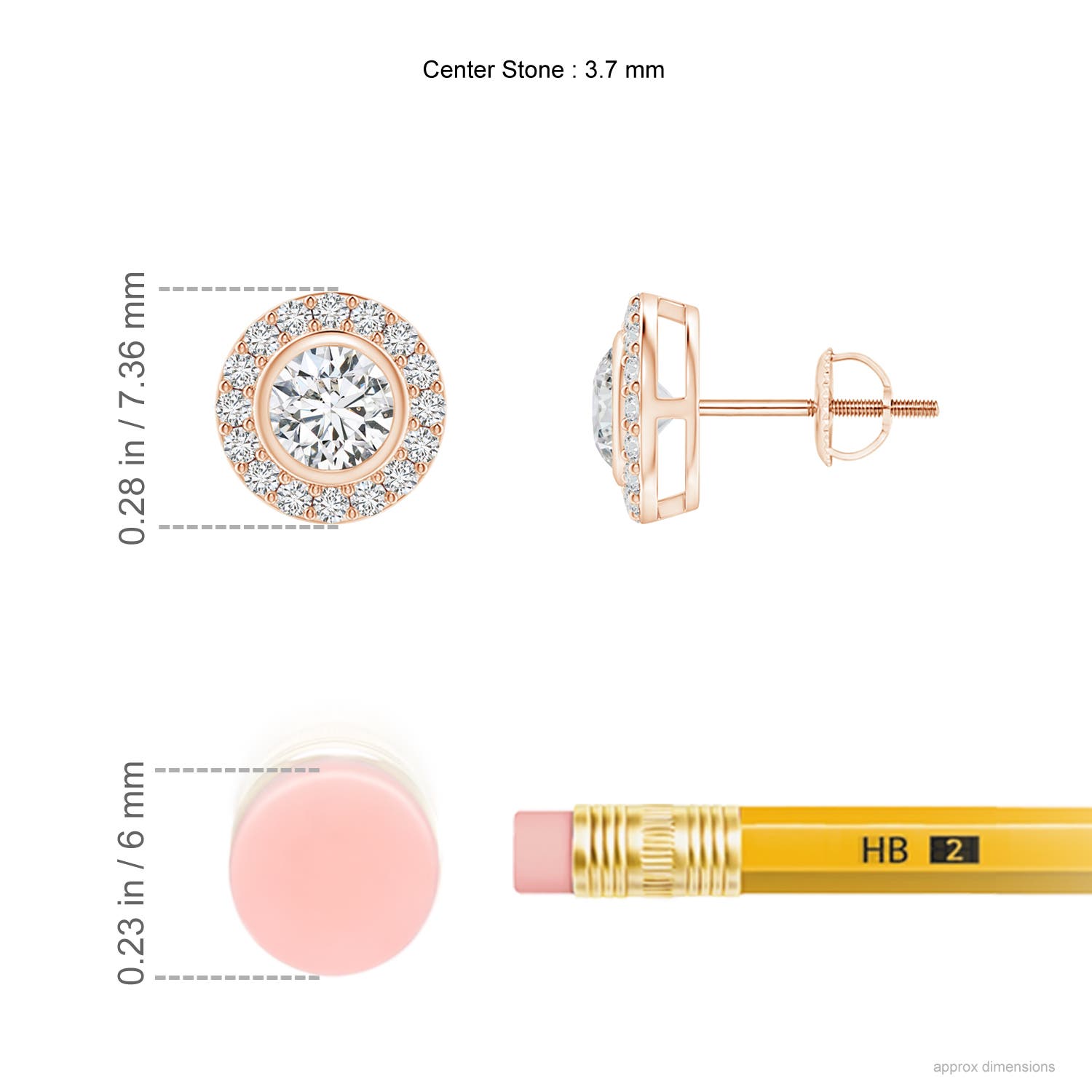 H, SI2 / 0.52 CT / 14 KT Rose Gold