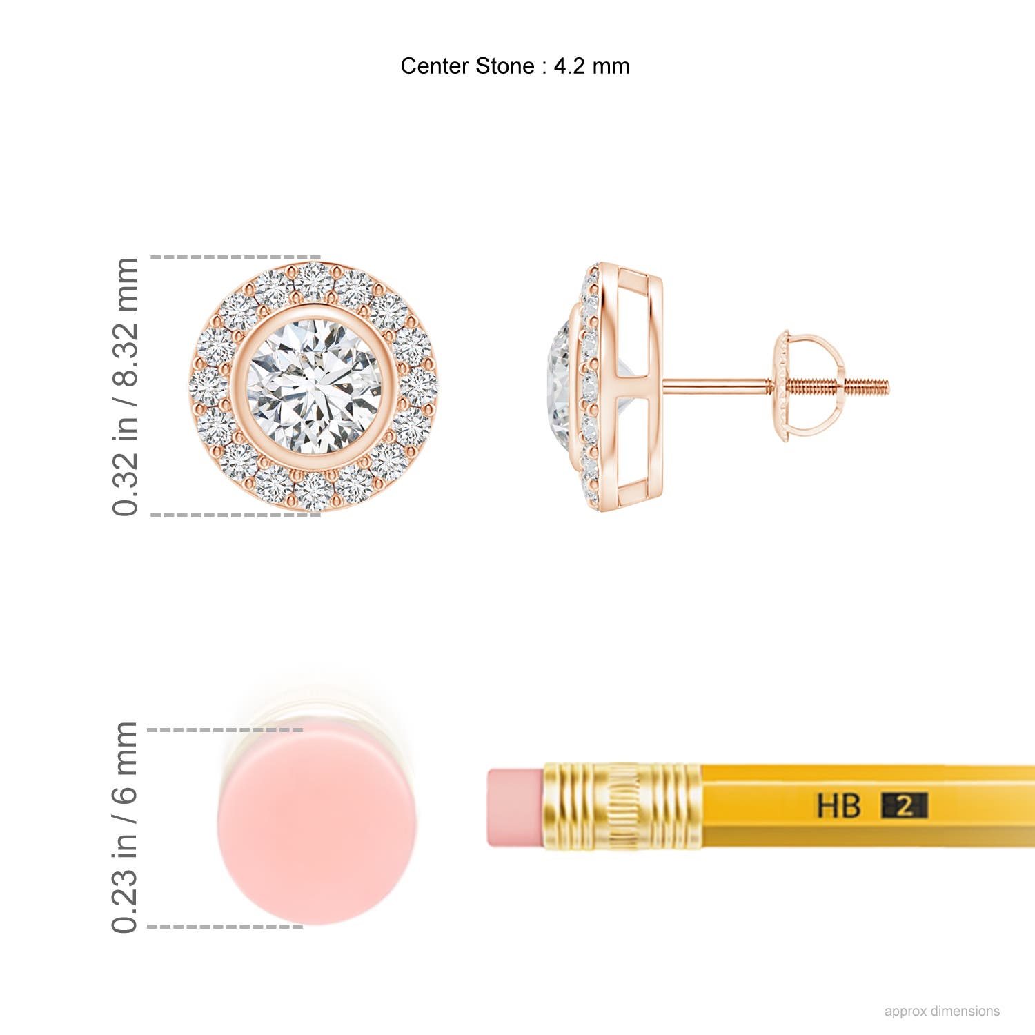 H, SI2 / 0.86 CT / 14 KT Rose Gold