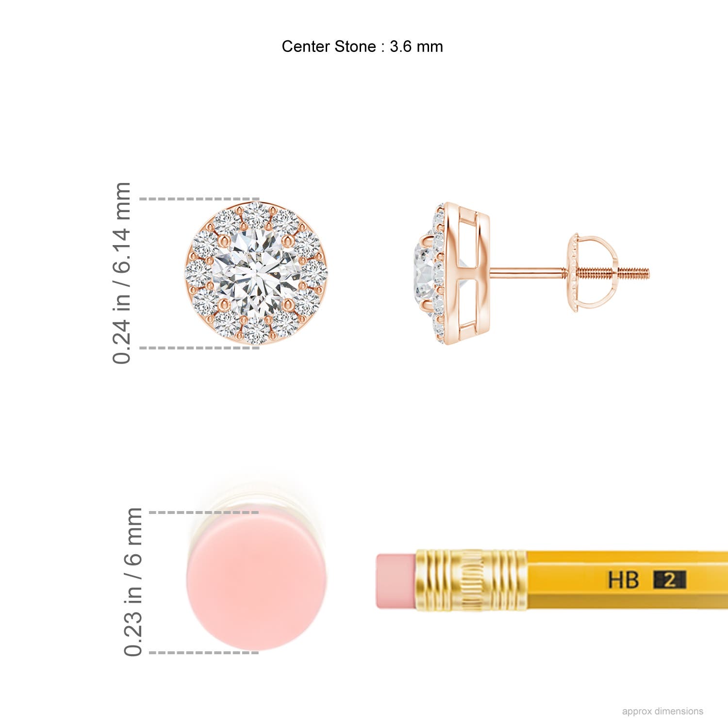 H, SI2 / 0.49 CT / 14 KT Rose Gold