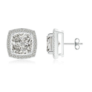 6mm KI3 Cushion Diamond Floating Halo Stud Earrings in P950 Platinum