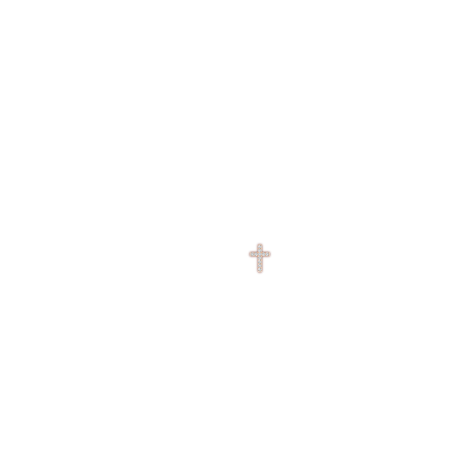 1.2mm HSI2 Diamond Cross Stud Earrings in Rose Gold ear