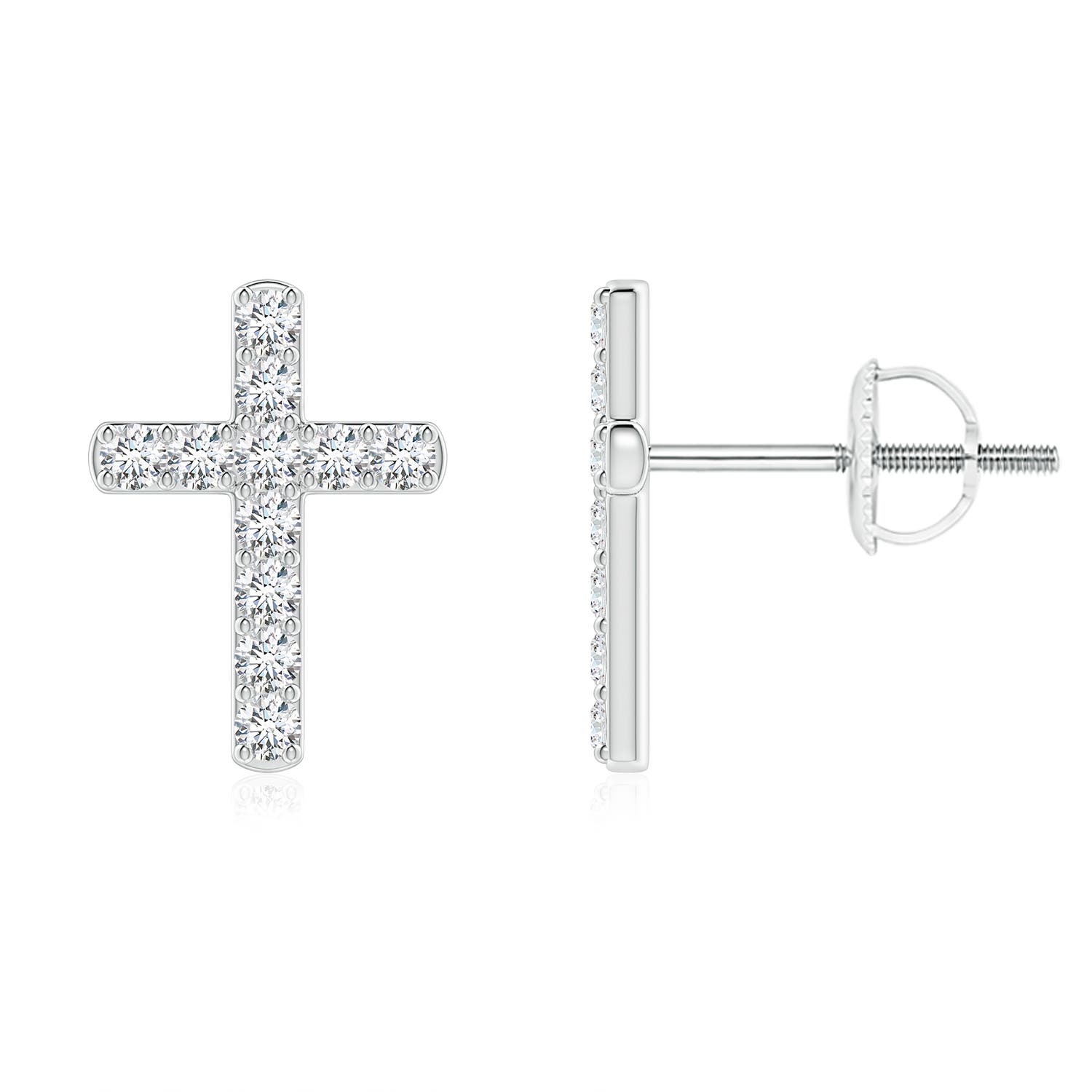 1.75mm GVS2 Diamond Cross Stud Earrings in P950 Platinum