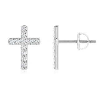 1.75mm GVS2 Diamond Cross Stud Earrings in P950 Platinum