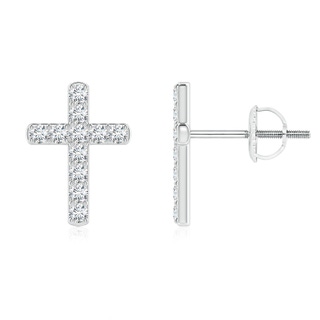 1.75mm GVS2 Diamond Cross Stud Earrings in White Gold