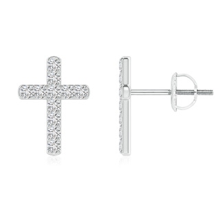 1.75mm HSI2 Diamond Cross Stud Earrings in White Gold