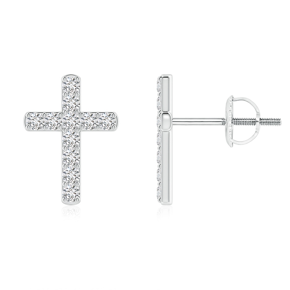 1.75mm HSI2 Diamond Cross Stud Earrings in White Gold 