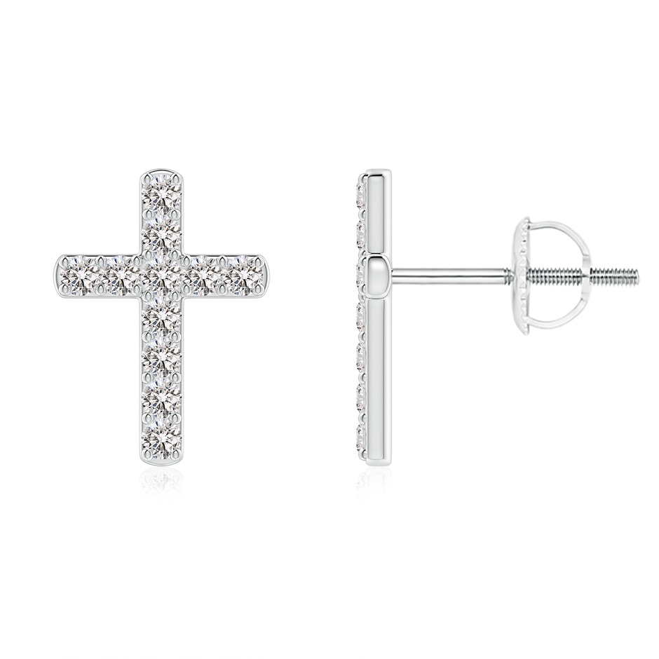 1.75mm IJI1I2 Diamond Cross Stud Earrings in White Gold 