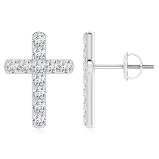 2.2mm GVS2 Diamond Cross Stud Earrings in P950 Platinum