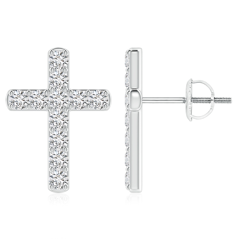 2.2mm HSI2 Diamond Cross Stud Earrings in White Gold 